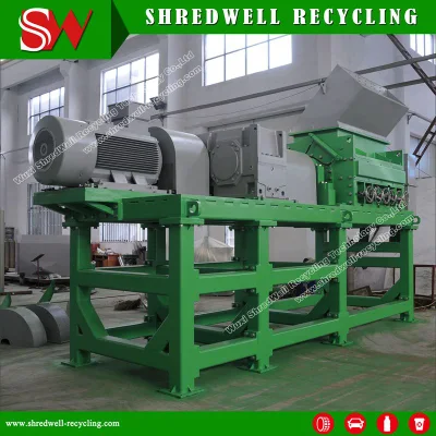 Équipement de recyclage automatique de ferraille/déchets/pneus usagés pour le broyage de paillis de caoutchouc